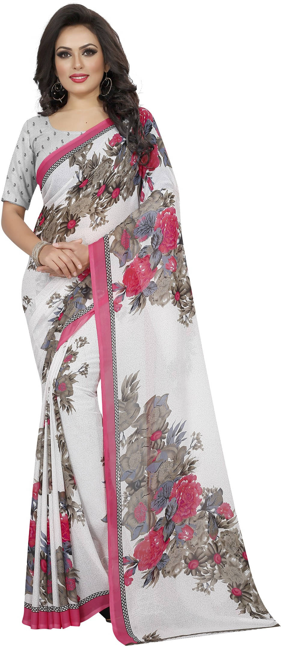 Suali Georgette Self Design Saree With Unstitched Blouse Piece ( Multicolor ) Suali Georgette Self Design Saree With Unstitched Blouse Piece ( Multicolor )