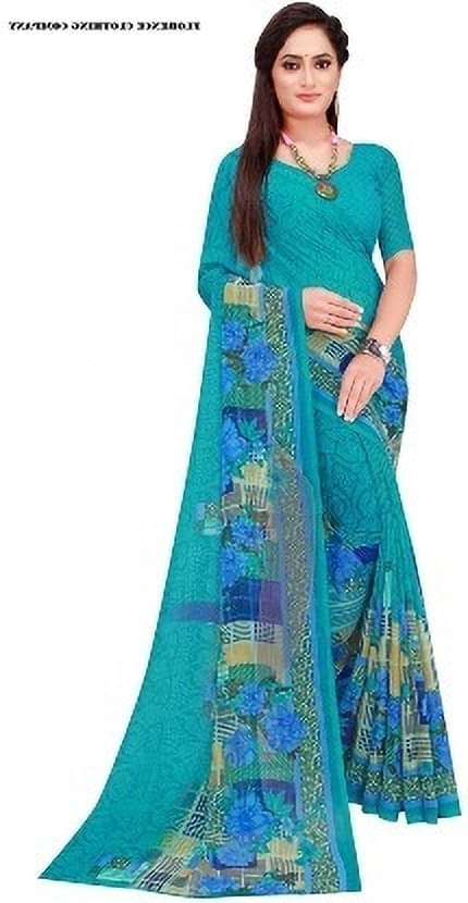     			Suali Georgette Self Design Saree With Unstitched Blouse Piece ( Blue )