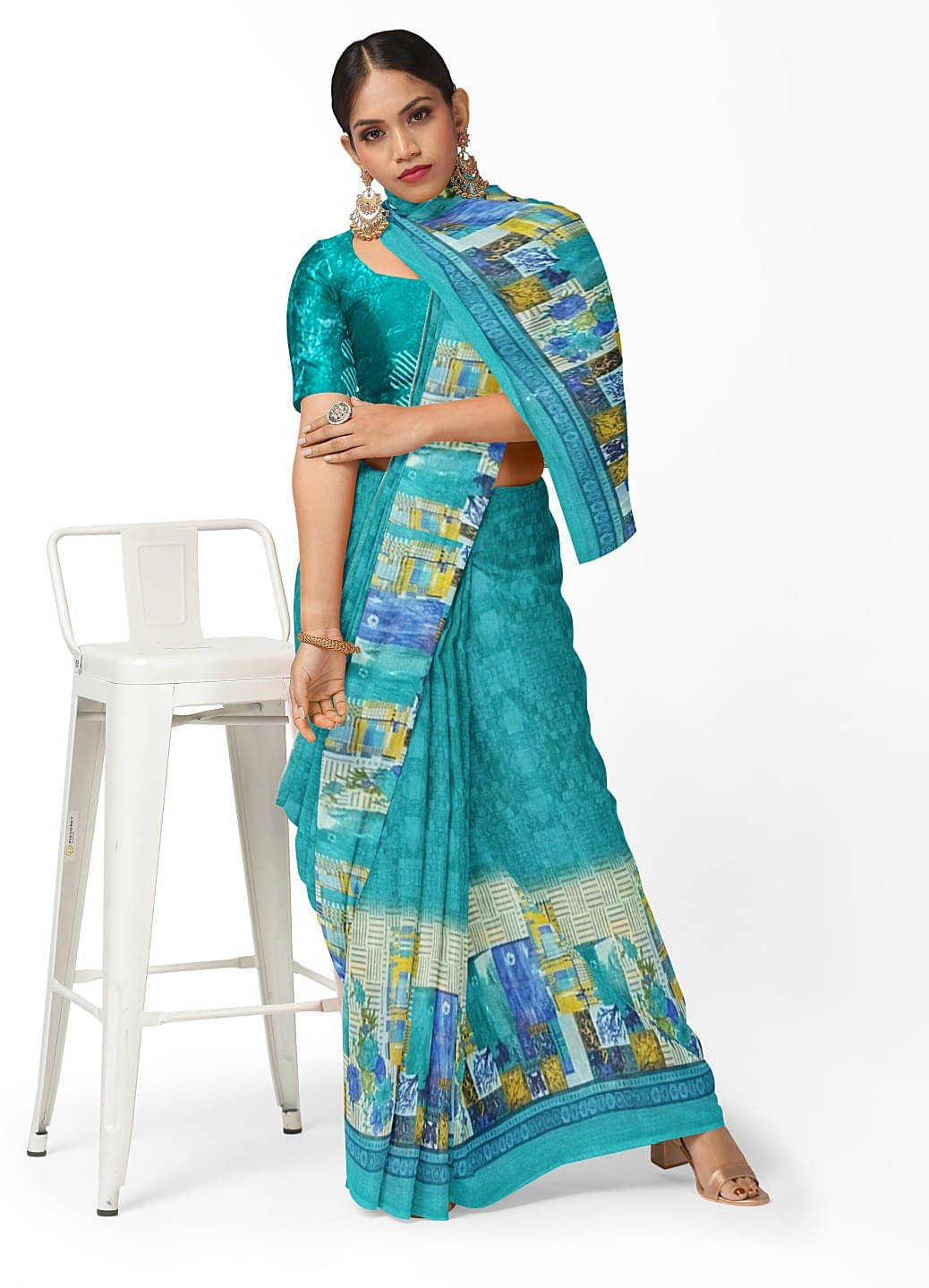 Suali Georgette Self Design Saree With Unstitched Blouse Piece ( Light Blue ) Suali Georgette Self Design Saree With Unstitched Blouse Piece ( Light Blue )