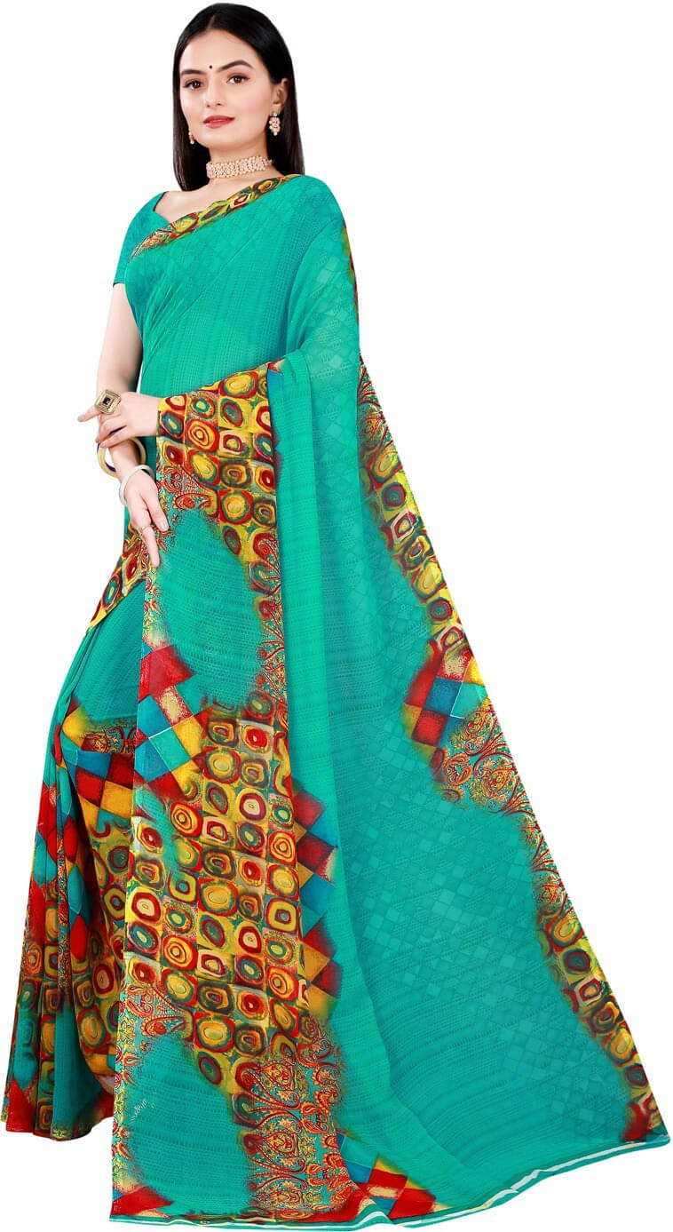 Suali Georgette Self Design Saree With Unstitched Blouse Piece ( Light Green ) Suali Georgette Self Design Saree With Unstitched Blouse Piece ( Light Green )