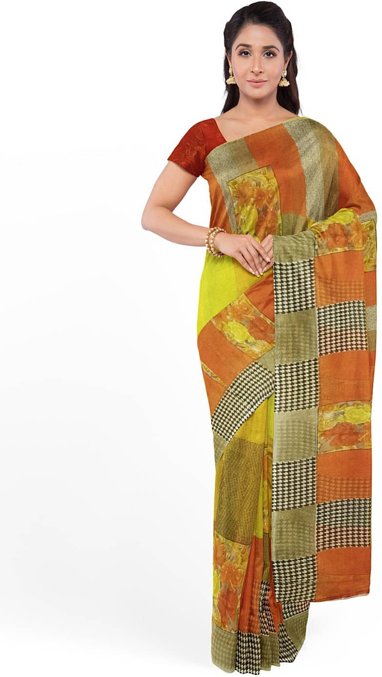 Suali Georgette Solid Saree With Unstitched Blouse Piece ( Multicolor ) Suali Georgette Solid Saree With Unstitched Blouse Piece ( Multicolor )