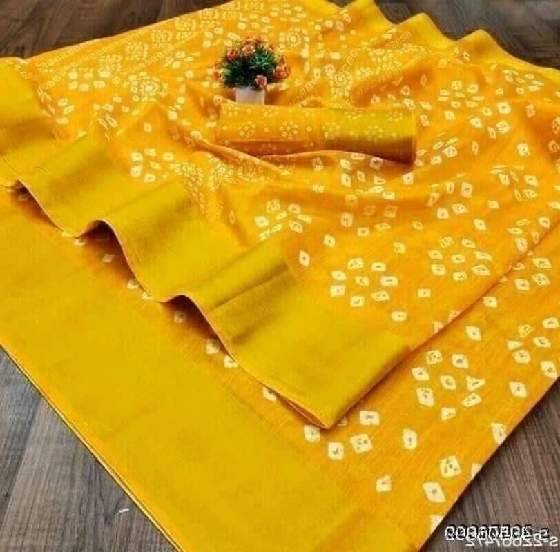     			Suali Georgette Striped Saree With Unstitched Blouse Piece ( Yellow )
