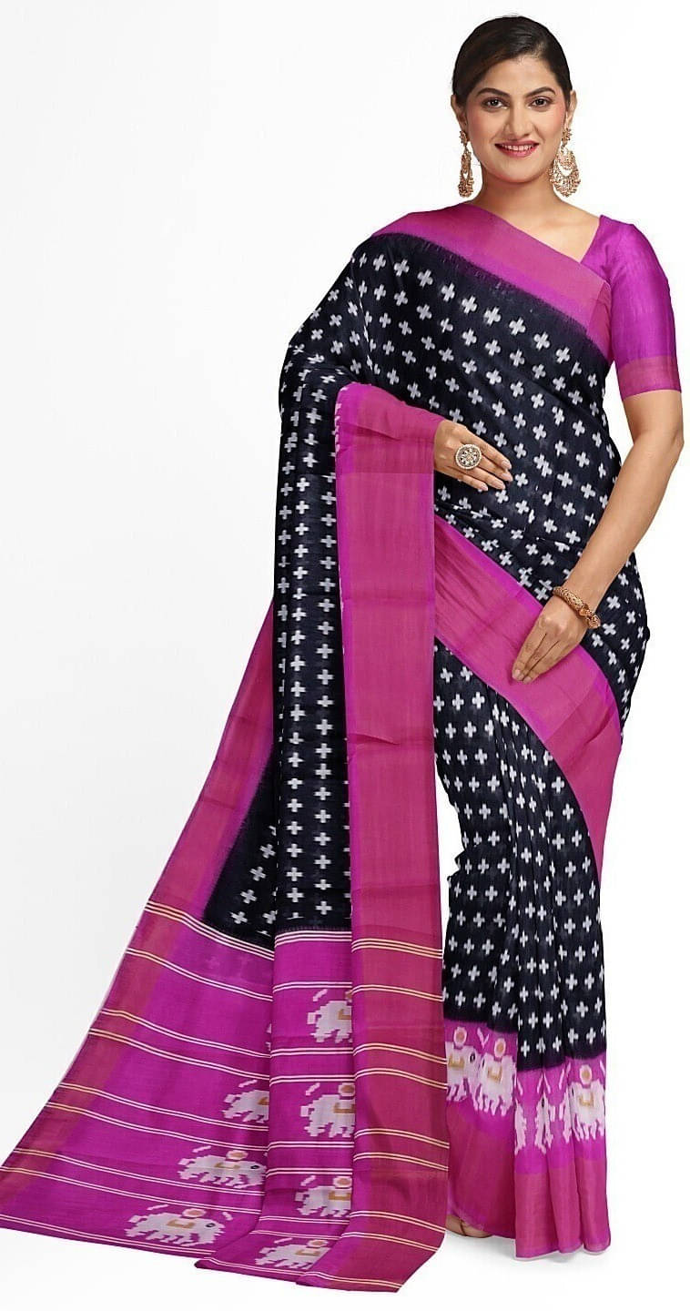 Suali Georgette Striped Saree With Unstitched Blouse Piece ( Black ) Suali Georgette Striped Saree With Unstitched Blouse Piece ( Black )