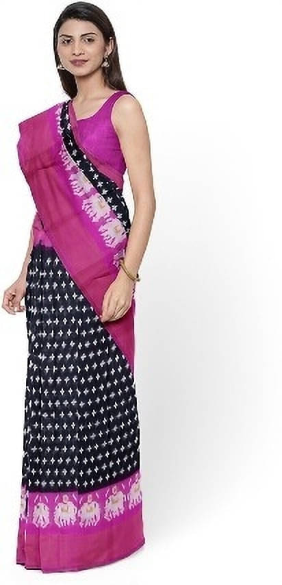 Suali Lycra Printed Saree With Unstitched Blouse Piece ( Black ) Suali Lycra Printed Saree With Unstitched Blouse Piece ( Black )