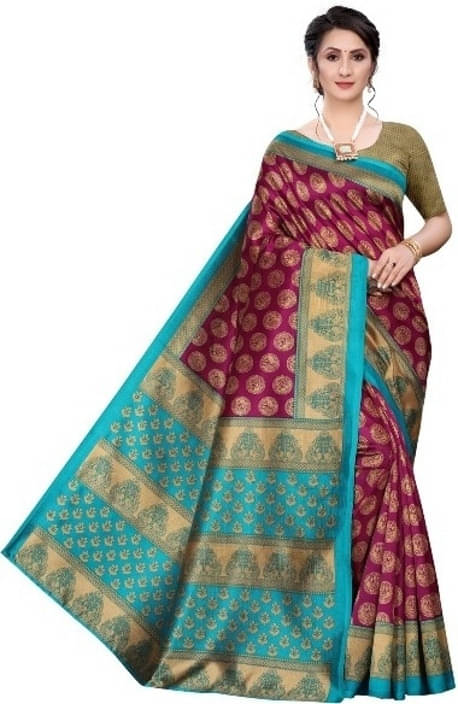 Suali Lycra Self Design Saree With Unstitched Blouse Piece ( Purple ) Suali Lycra Self Design Saree With Unstitched Blouse Piece ( Purple )