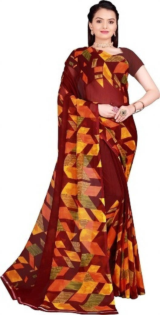     			Suali Lycra Striped Saree With Unstitched Blouse Piece ( Multicolor )