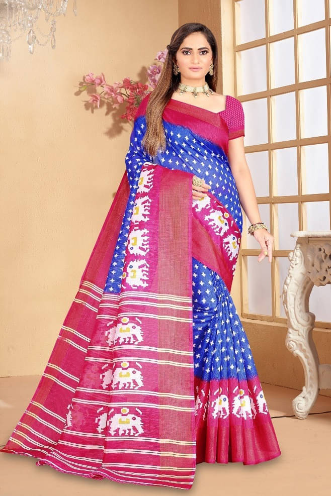 Suali Lycra Striped Saree With Unstitched Blouse Piece ( Pink ) Suali Lycra Striped Saree With Unstitched Blouse Piece ( Pink )