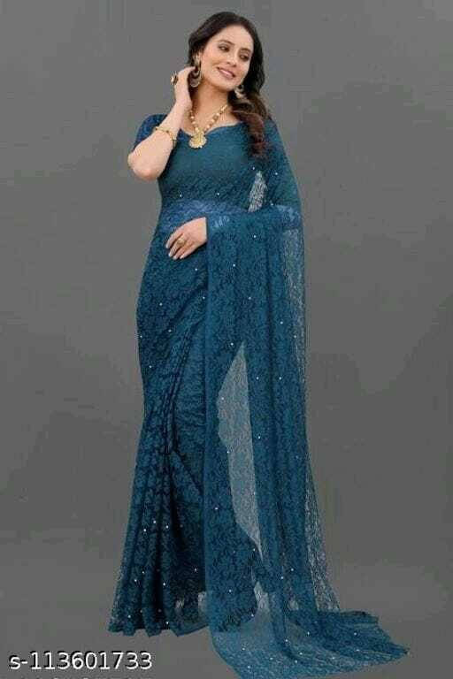 Suali Net Embroidered Saree With Unstitched Blouse Piece ( Black ) Suali Net Embroidered Saree With Unstitched Blouse Piece ( Black )
