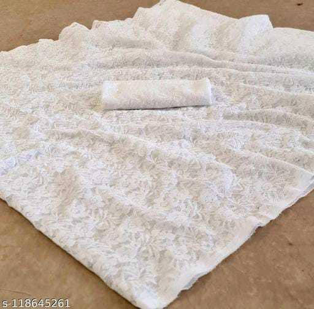 Suali Net Self Design Saree With Unstitched Blouse Piece ( White ) Suali Net Self Design Saree With Unstitched Blouse Piece ( White )