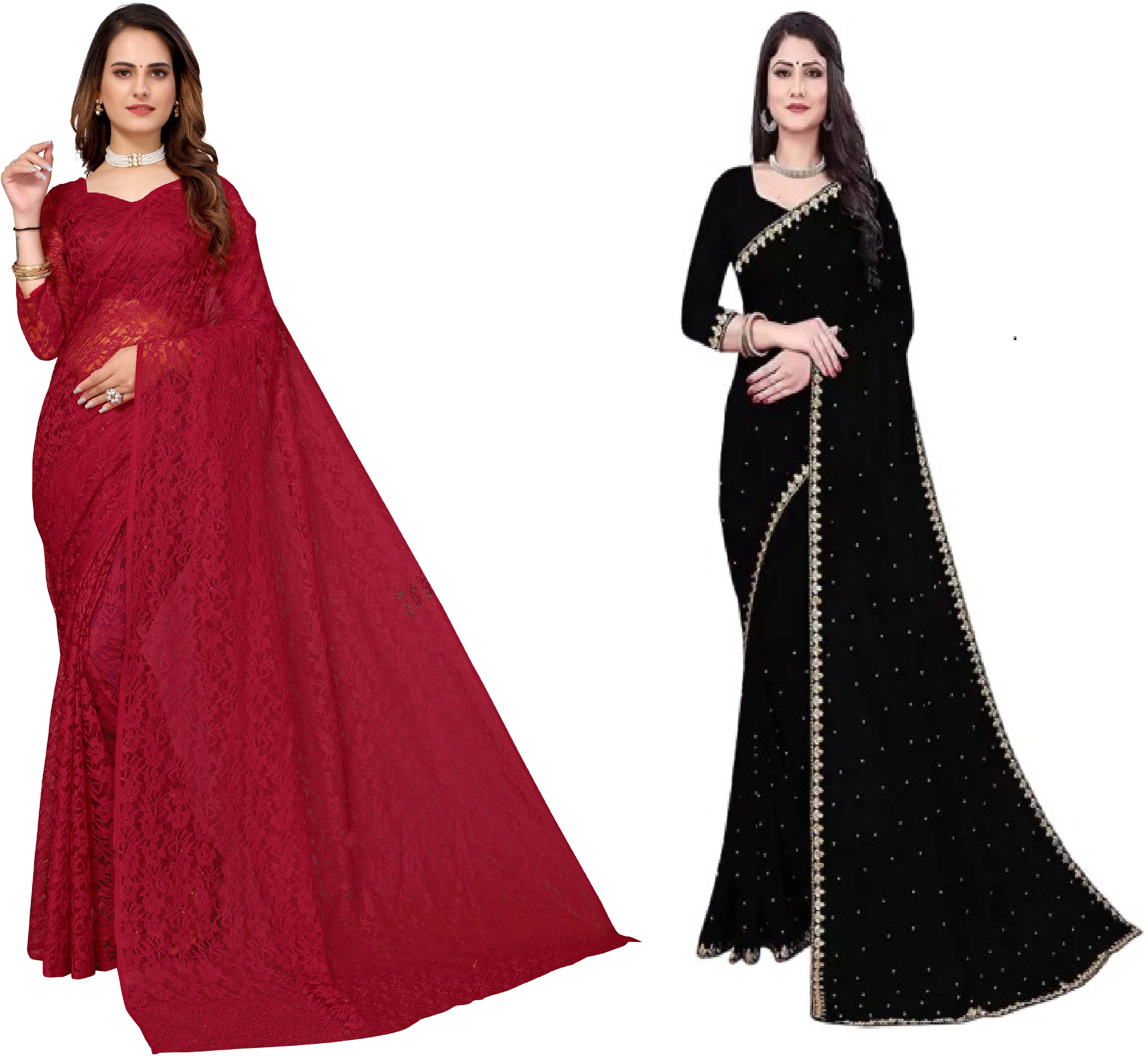 Suali Net Self Design Saree With Unstitched Blouse Piece ( Multicolor ) Suali Net Self Design Saree With Unstitched Blouse Piece ( Multicolor )
