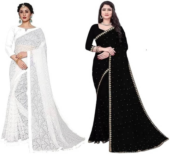 Suali Net Self Design Saree With Unstitched Blouse Piece ( Multicolor ) Suali Net Self Design Saree With Unstitched Blouse Piece ( Multicolor )