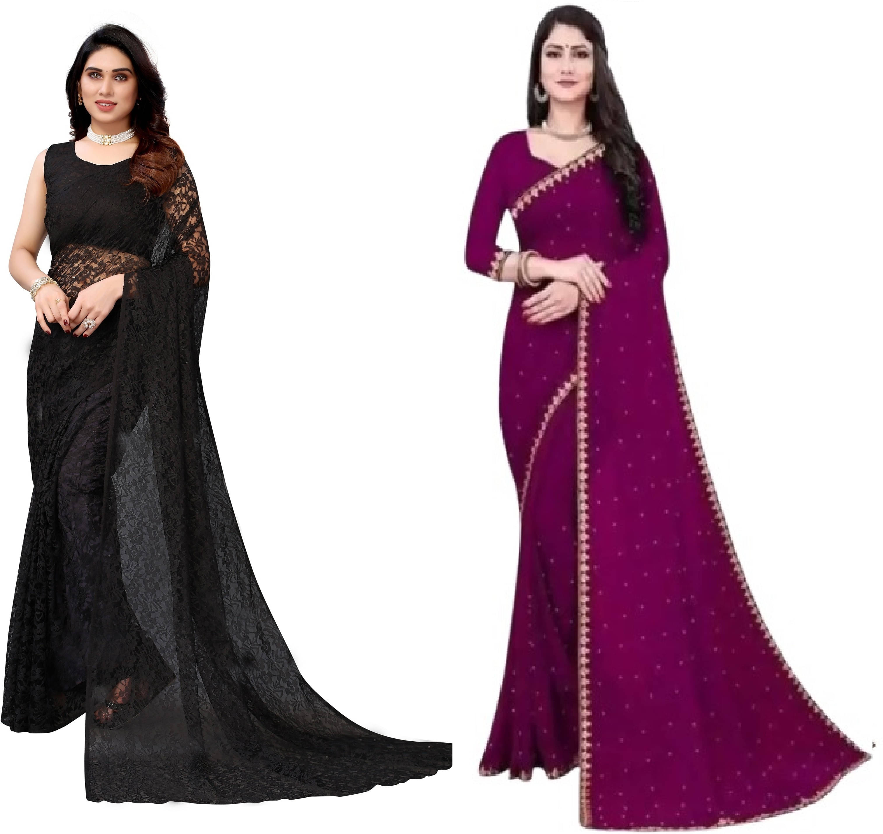     			Suali Net Self Design Saree With Unstitched Blouse Piece ( Multicolor )