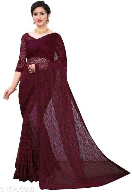 Suali Net Self Design Saree With Unstitched Blouse Piece ( Maroon ) Suali Net Self Design Saree With Unstitched Blouse Piece ( Maroon )