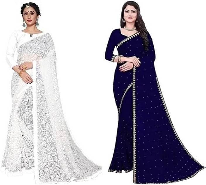 Suali Net Self Design Saree With Unstitched Blouse Piece ( Multicolor ) Suali Net Self Design Saree With Unstitched Blouse Piece ( Multicolor )