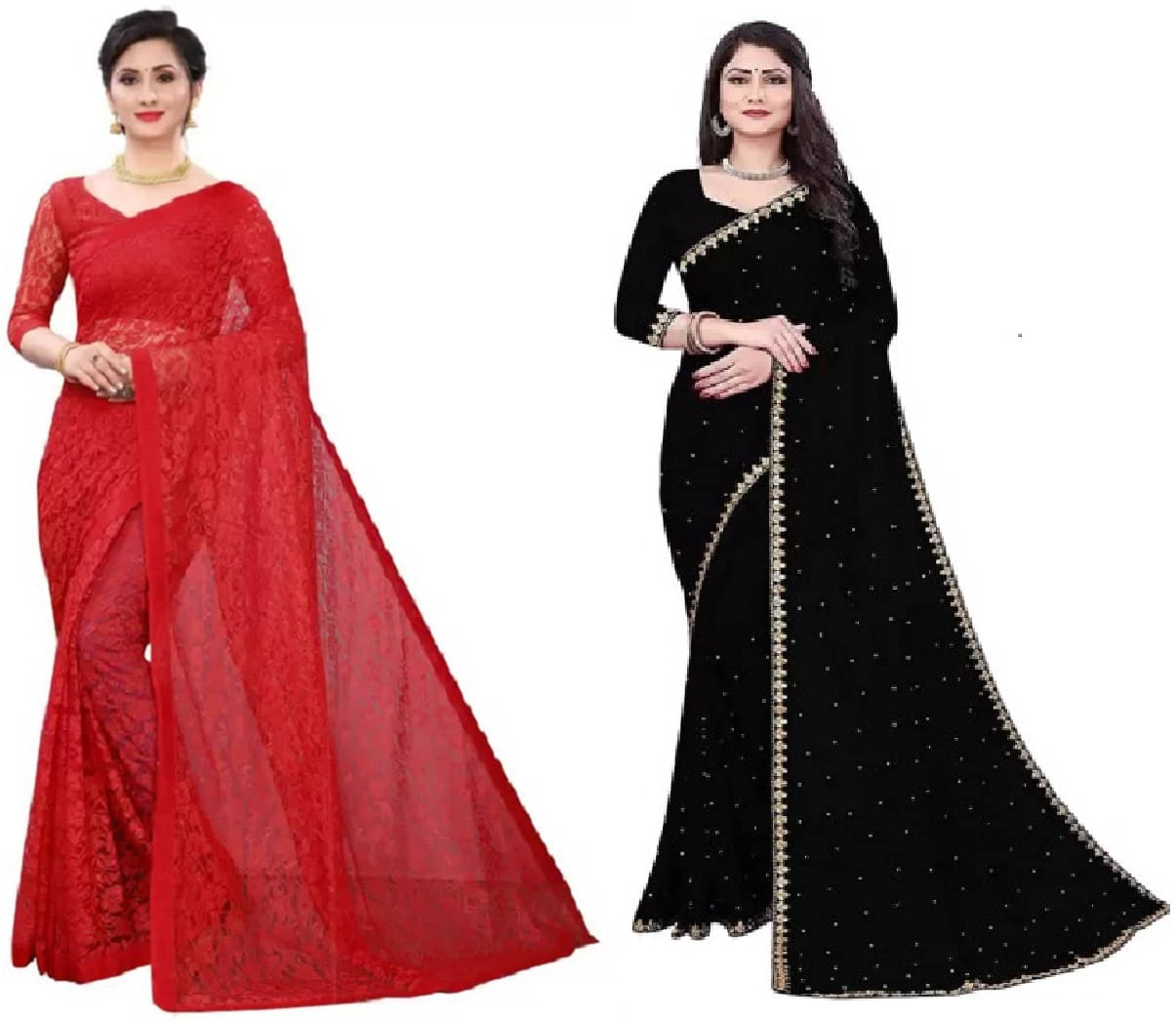 Suali Net Self Design Saree With Unstitched Blouse Piece ( Multicolor ) Suali Net Self Design Saree With Unstitched Blouse Piece ( Multicolor )