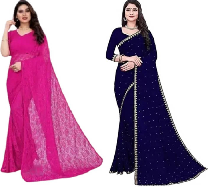Suali Net Self Design Saree With Unstitched Blouse Piece ( Multicolor ) Suali Net Self Design Saree With Unstitched Blouse Piece ( Multicolor )