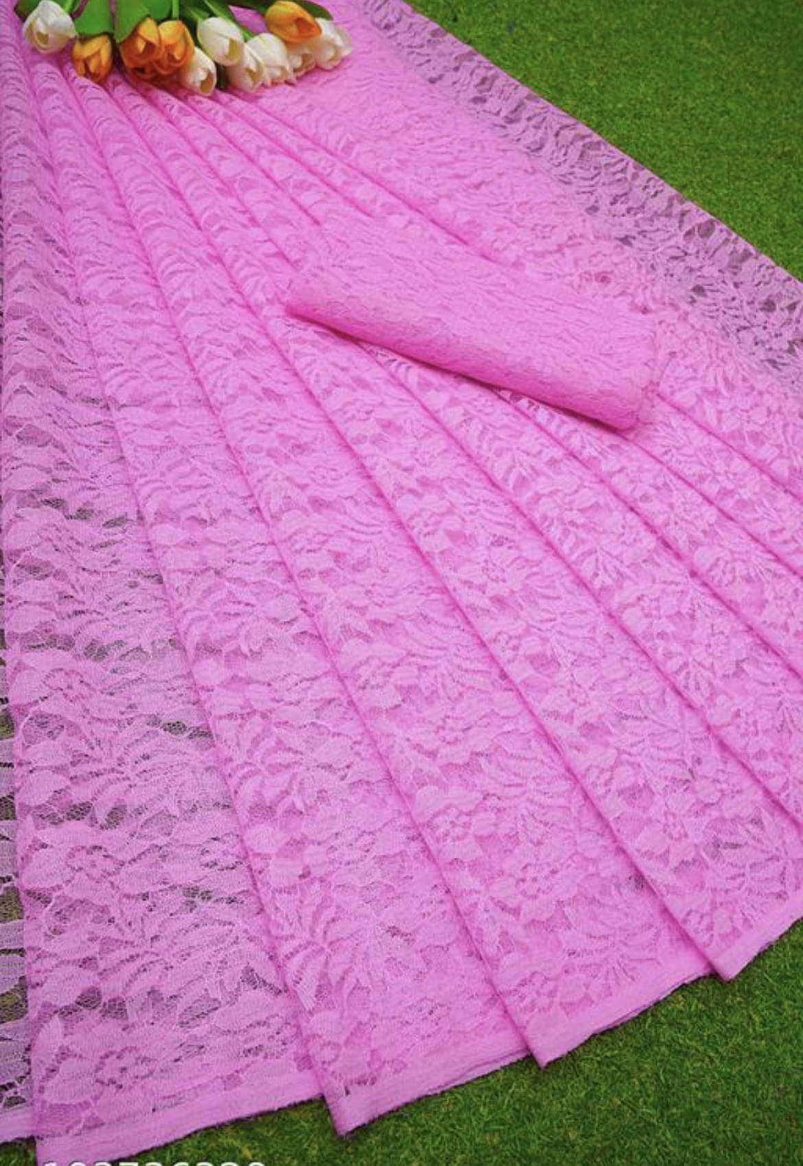 Suali Net Self Design Saree With Unstitched Blouse Piece ( Pink ) Suali Net Self Design Saree With Unstitched Blouse Piece ( Pink )