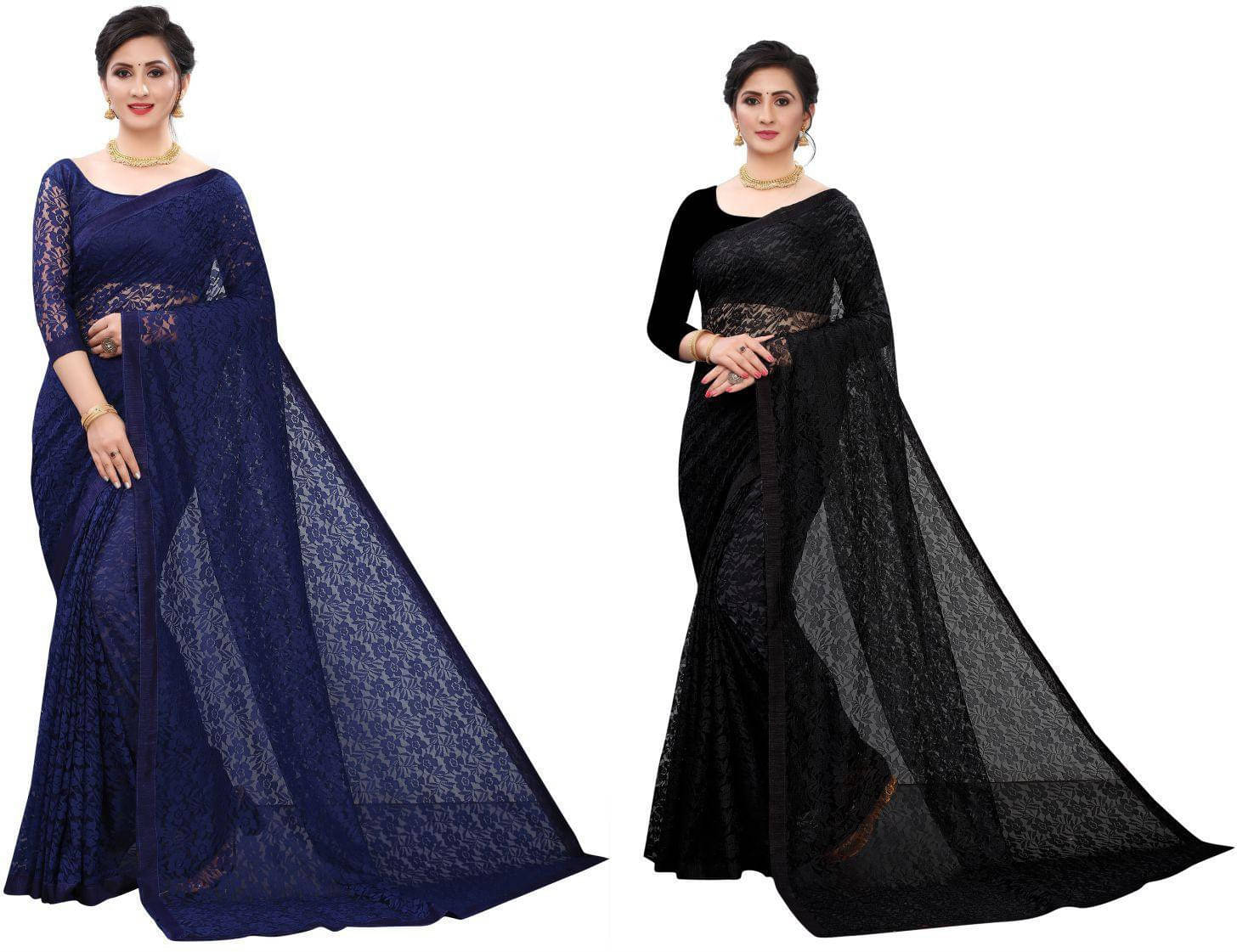 Suali Net Solid Saree With Unstitched Blouse Piece ( Multicolor ) Suali Net Solid Saree With Unstitched Blouse Piece ( Multicolor )