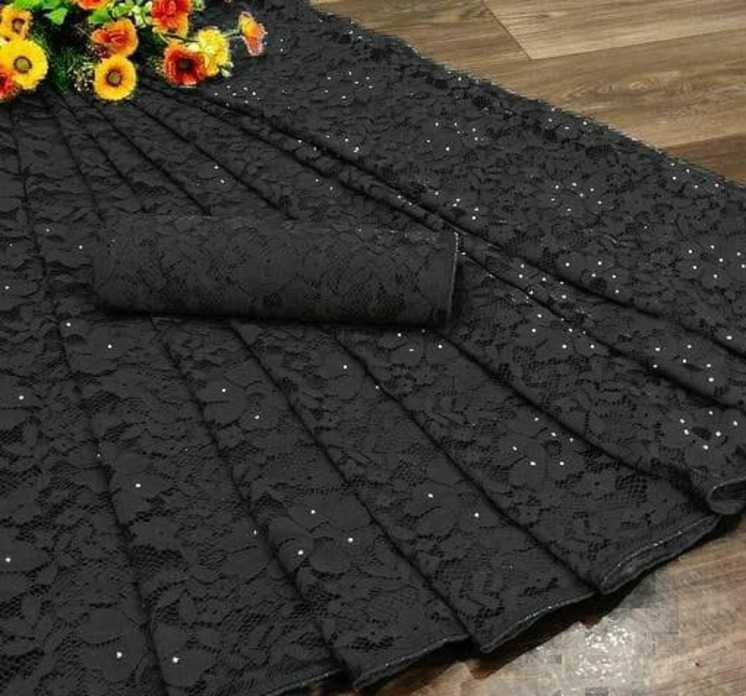 Suali Net Woven Saree With Unstitched Blouse Piece ( Black ) Suali Net Woven Saree With Unstitched Blouse Piece ( Black )
