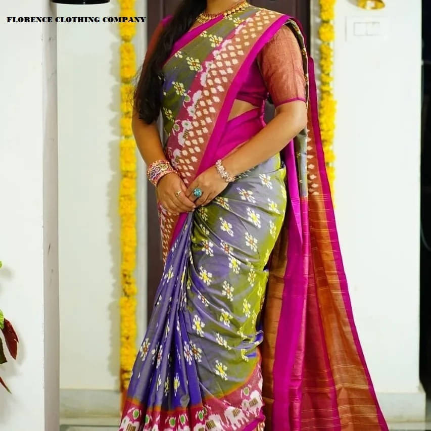     			Suali Silk Printed Saree With Unstitched Blouse Piece ( Grey )