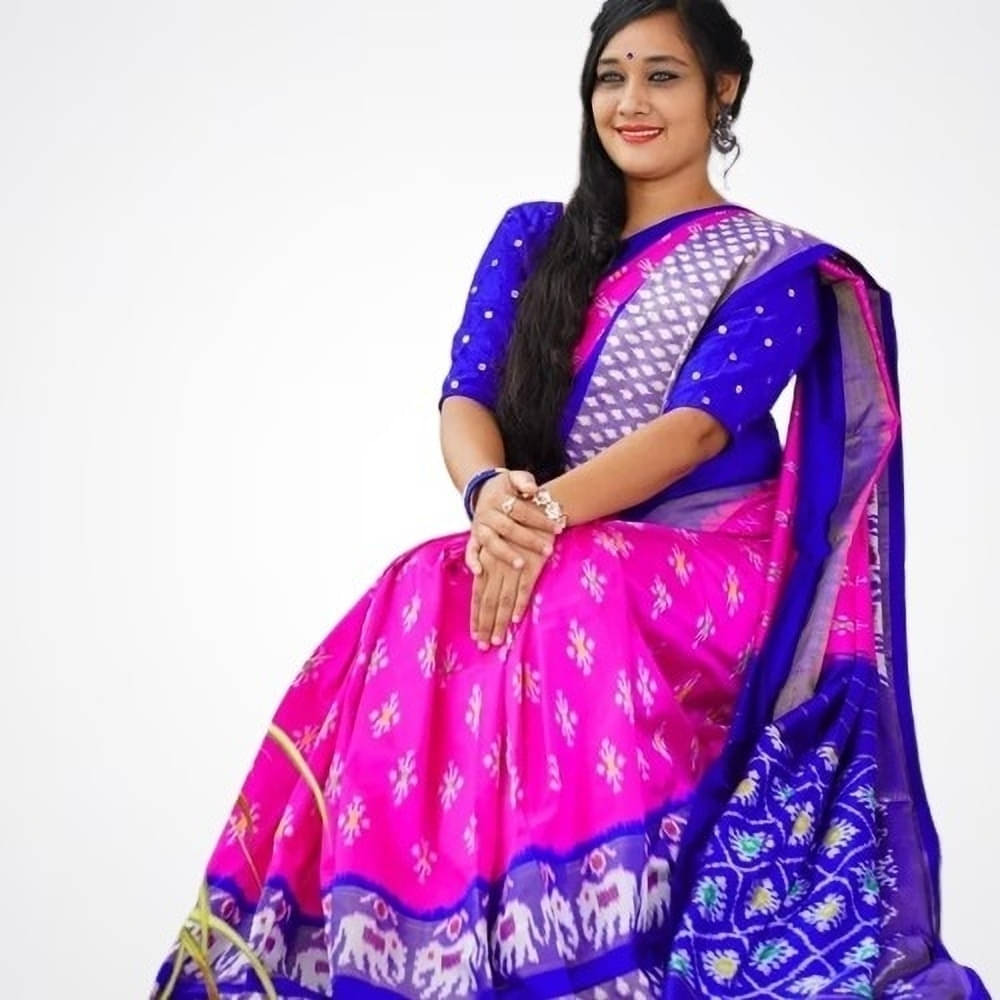     			Suali Silk Printed Saree With Unstitched Blouse Piece ( Magenta )