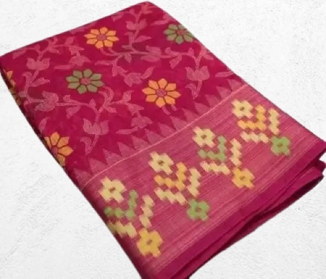     			Suali Silk Printed Saree With Unstitched Blouse Piece ( Pink )