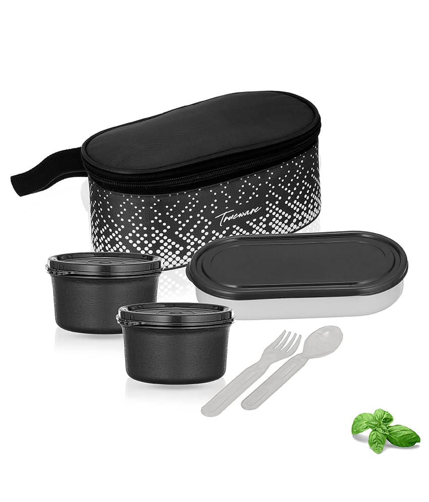 Trueware Microwave Safe Inner Steel Plastic Lunch Box 3 - Container ( Pack of 1 )     			Trueware Microwave Safe Inner Steel Plastic Lunch Box 3 - Container ( Pack of 1 )