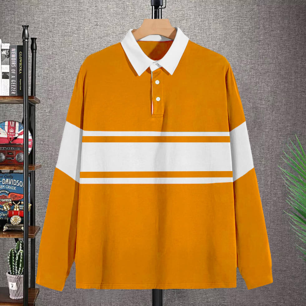     			Try This Cotton Blend Regular Fit Colorblock Full Sleeves Men's Henley T-Shirt - Yellow ( Pack of 1 )