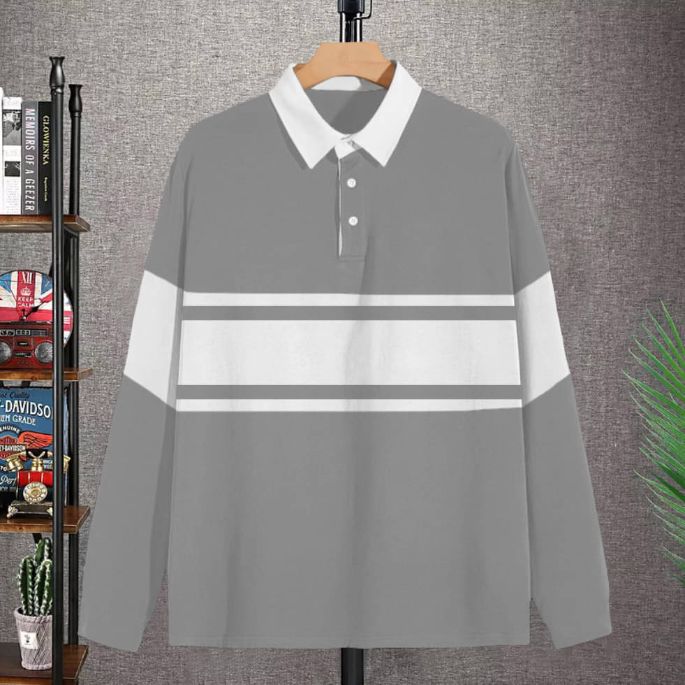     			Try This Cotton Blend Regular Fit Colorblock Full Sleeves Men's Henley T-Shirt - Grey ( Pack of 1 )