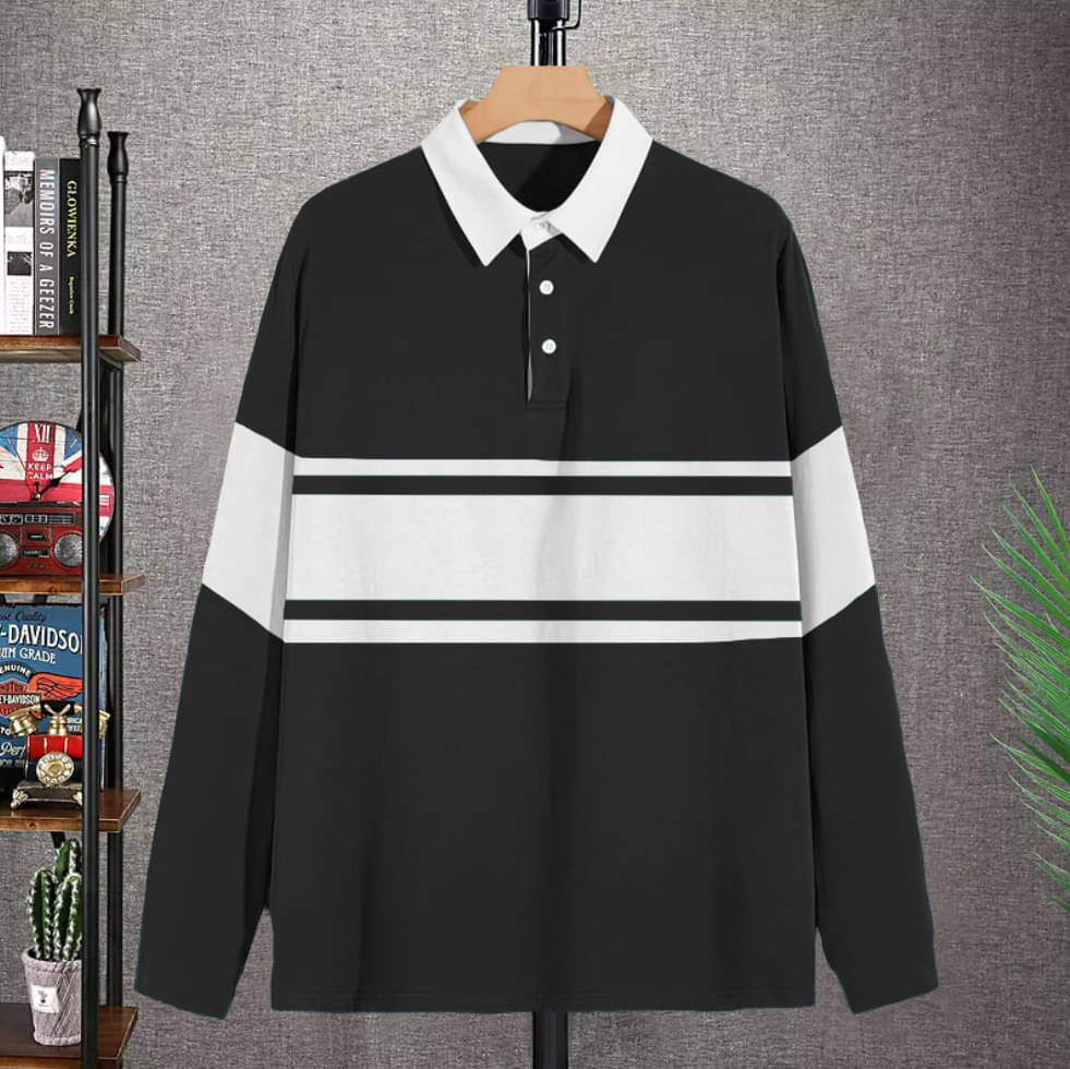     			Try This Cotton Blend Regular Fit Colorblock Full Sleeves Men's Henley T-Shirt - Black ( Pack of 1 )