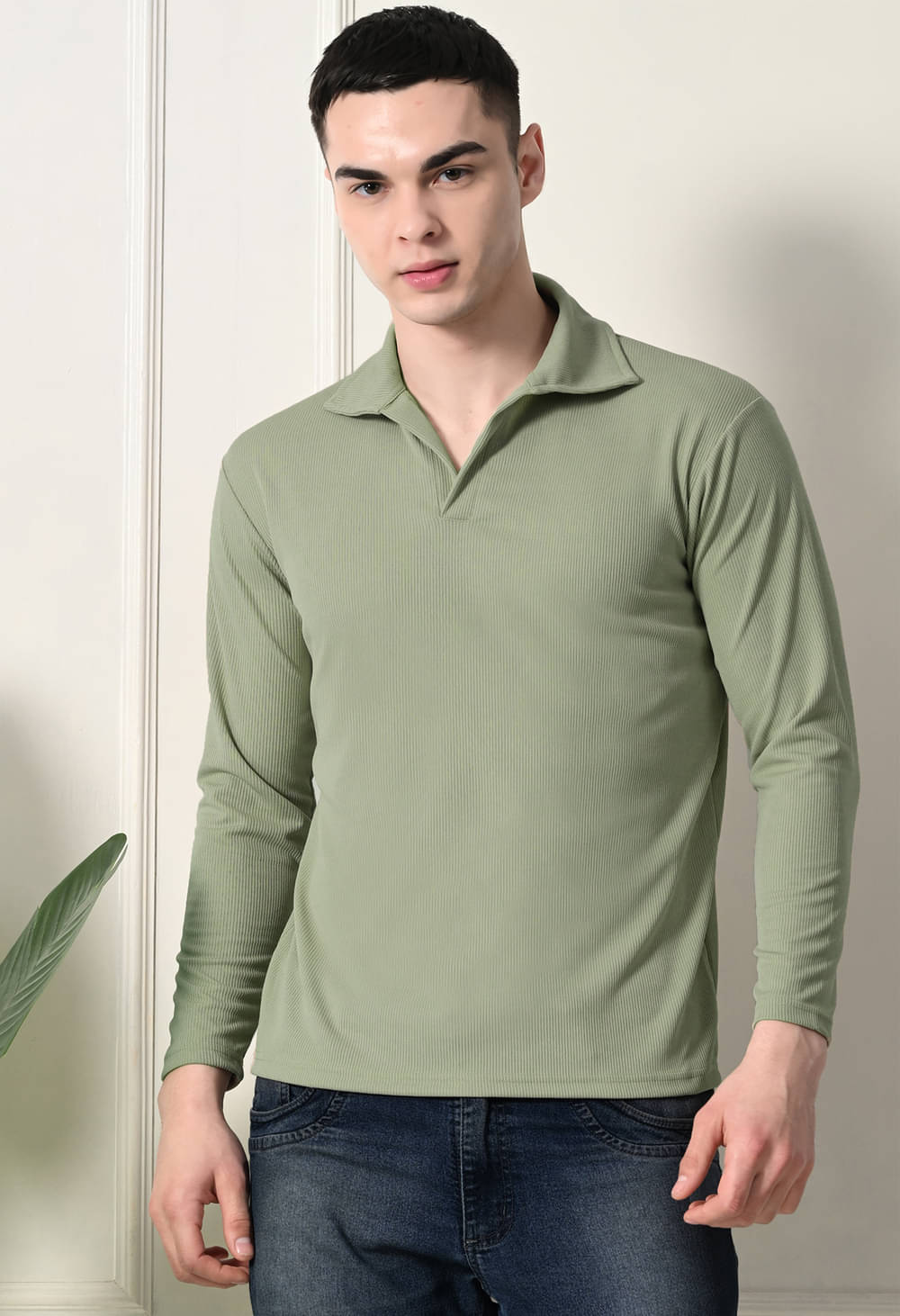 clafoutis Polyester Regular Fit Solid Full Sleeves Men's Mandarin Collar T-Shirt - Mint Green ( Pack of 1 ) clafoutis Polyester Regular Fit Solid Full Sleeves Men's Mandarin Collar T-Shirt - Mint Green ( Pack of 1 )