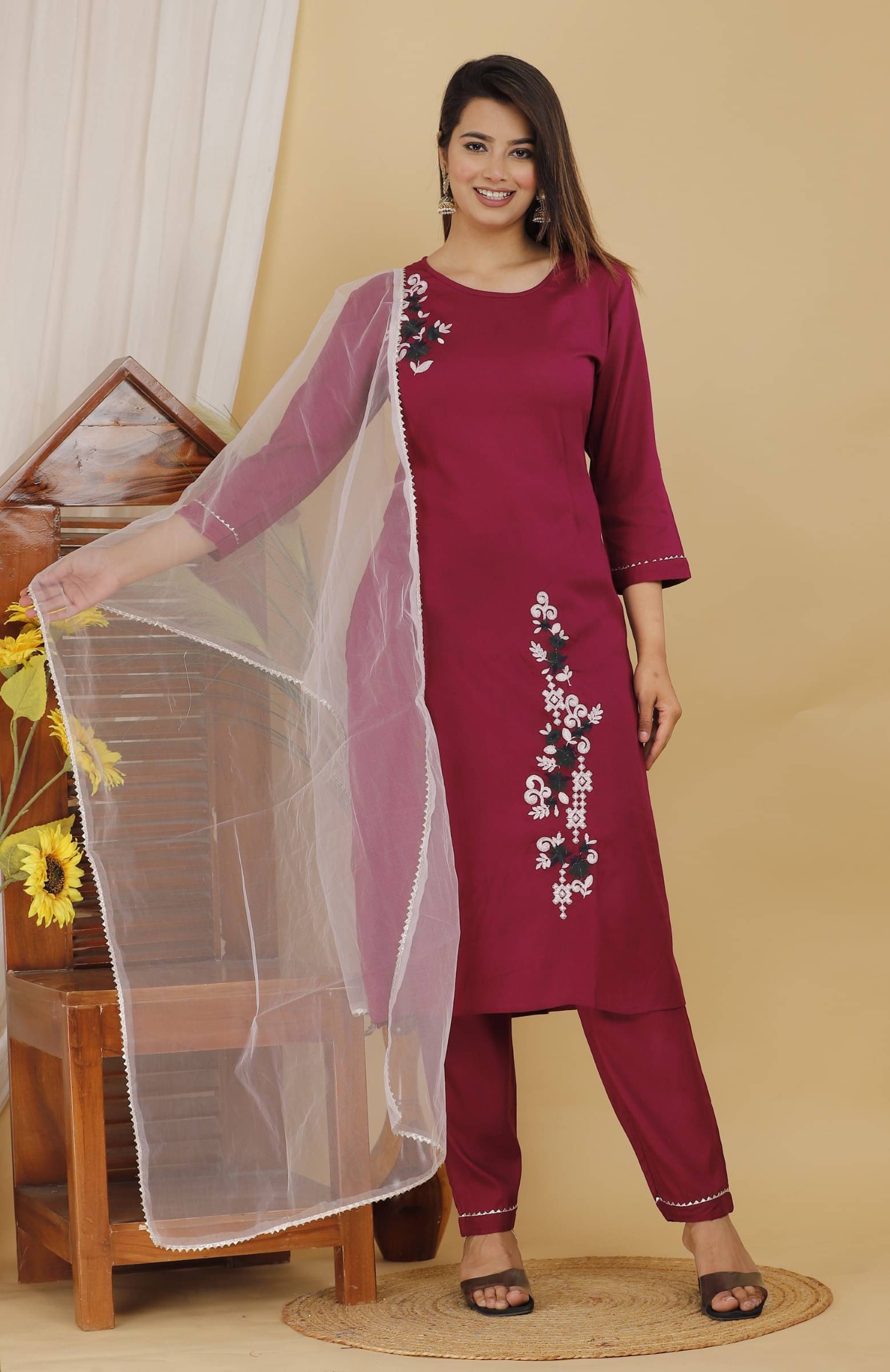 jain creation Women's Cotton Blend Embroidered Kurti With Pants ( Multicolor ) jain creation Women's Cotton Blend Embroidered Kurti With Pants ( Multicolor )