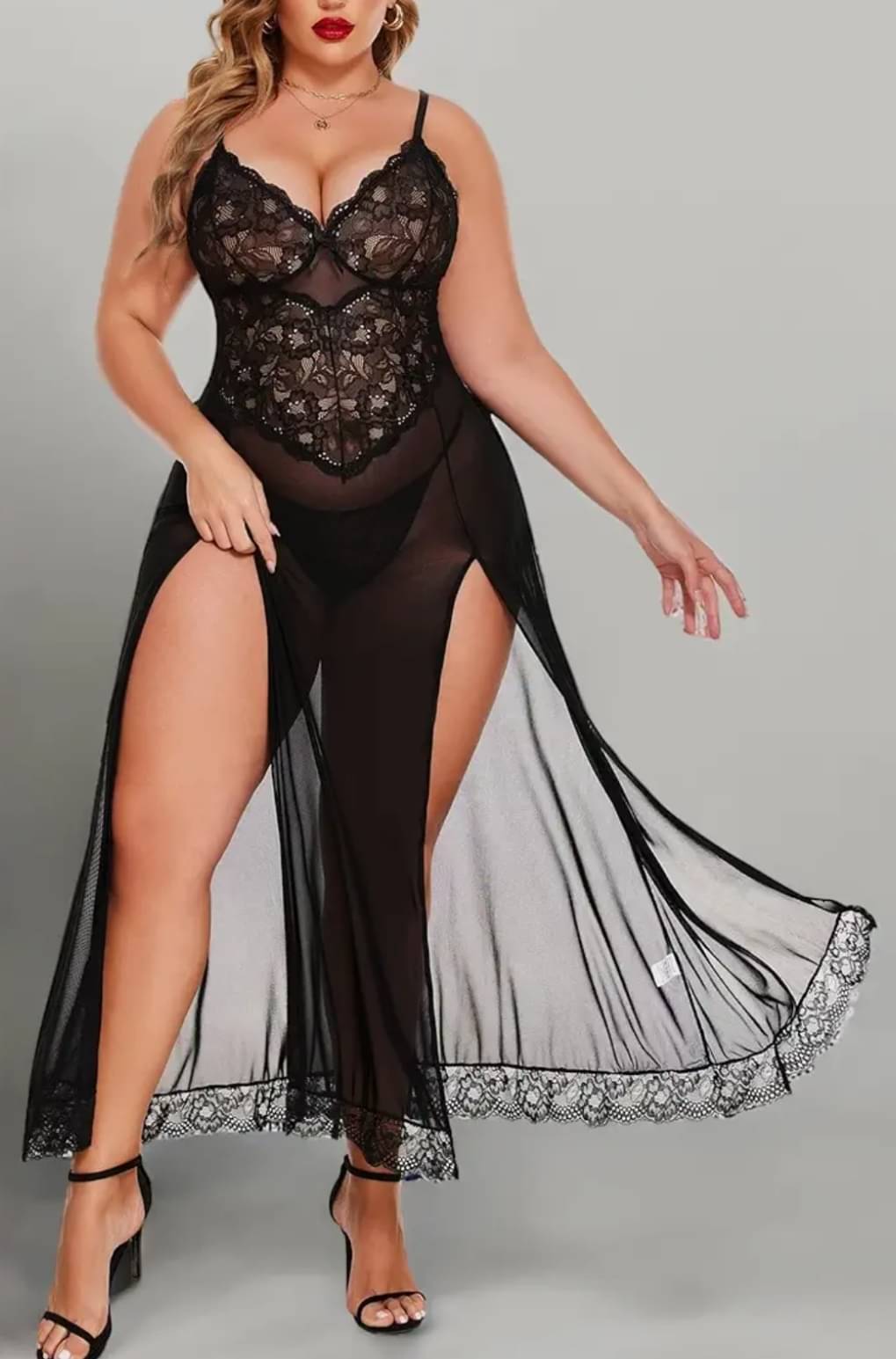 9ITE LOV Black Net Women's Nightwear Baby Doll Dresses With Panty ( Pack of 1 ) 9ITE LOV Black Net Women's Nightwear Baby Doll Dresses With Panty ( Pack of 1 )