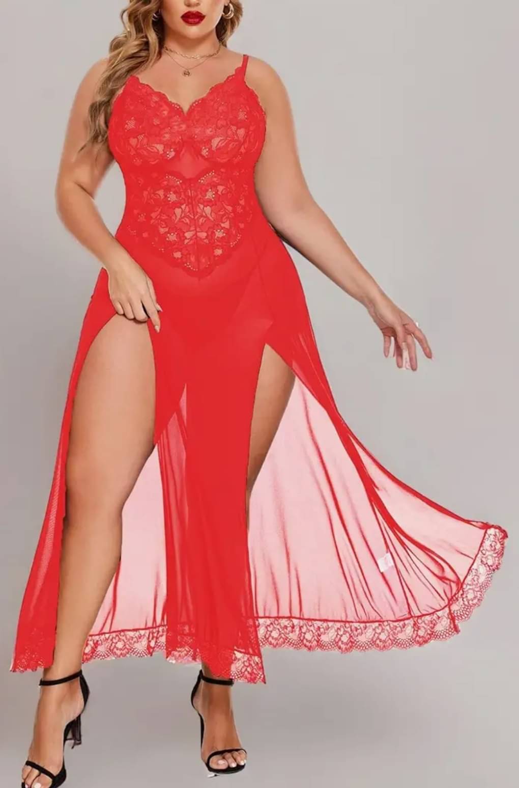 9ITE LOV Red Net Women's Nightwear Baby Doll Dresses With Panty ( Pack of 1 ) 9ITE LOV Red Net Women's Nightwear Baby Doll Dresses With Panty ( Pack of 1 )