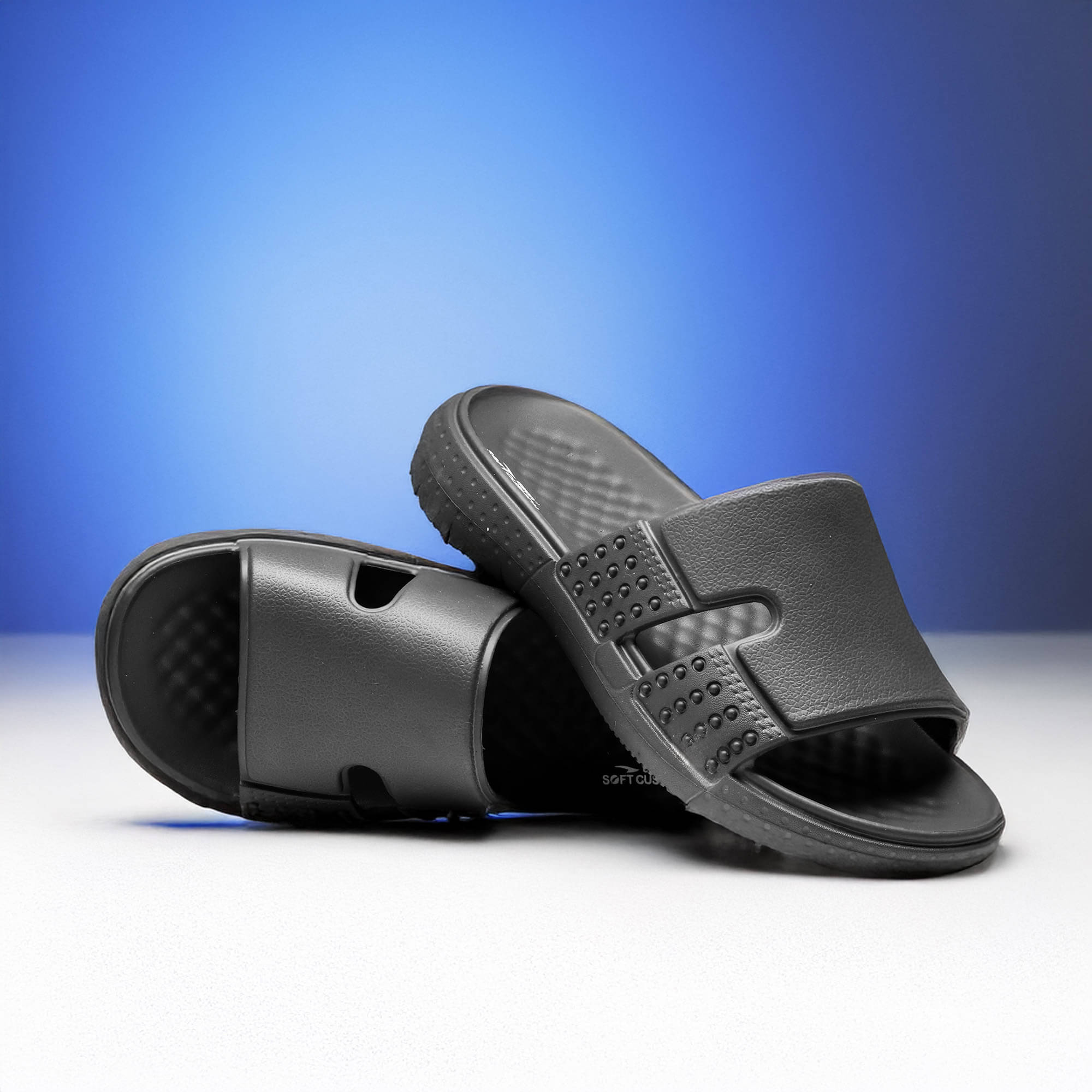     			ASIAN Dark Grey Men's Slide Flip Flop