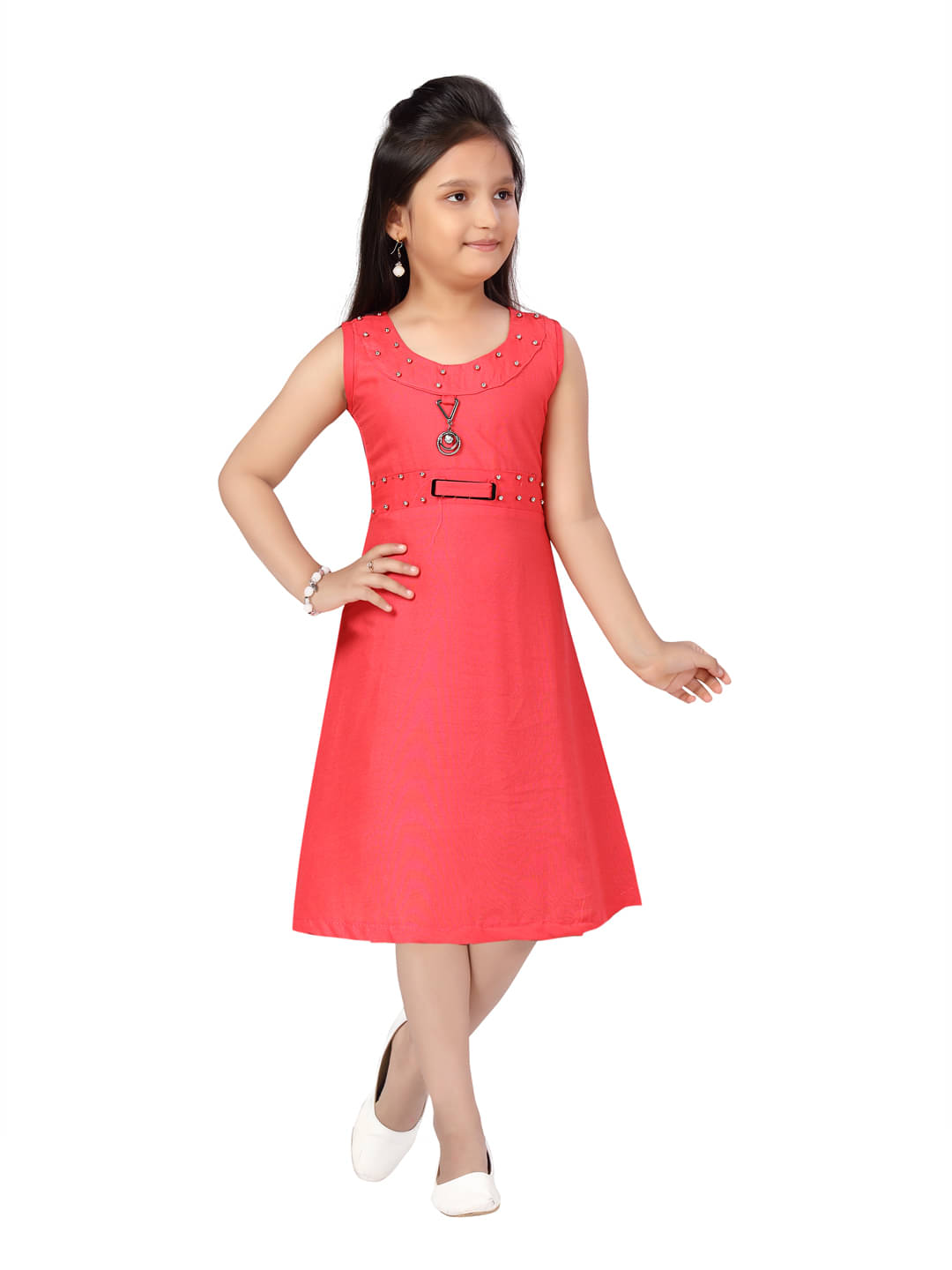 Aarika Cotton Frock For Girls ( Pack of 1 , Red ) Aarika Cotton Frock For Girls ( Pack of 1 , Red )