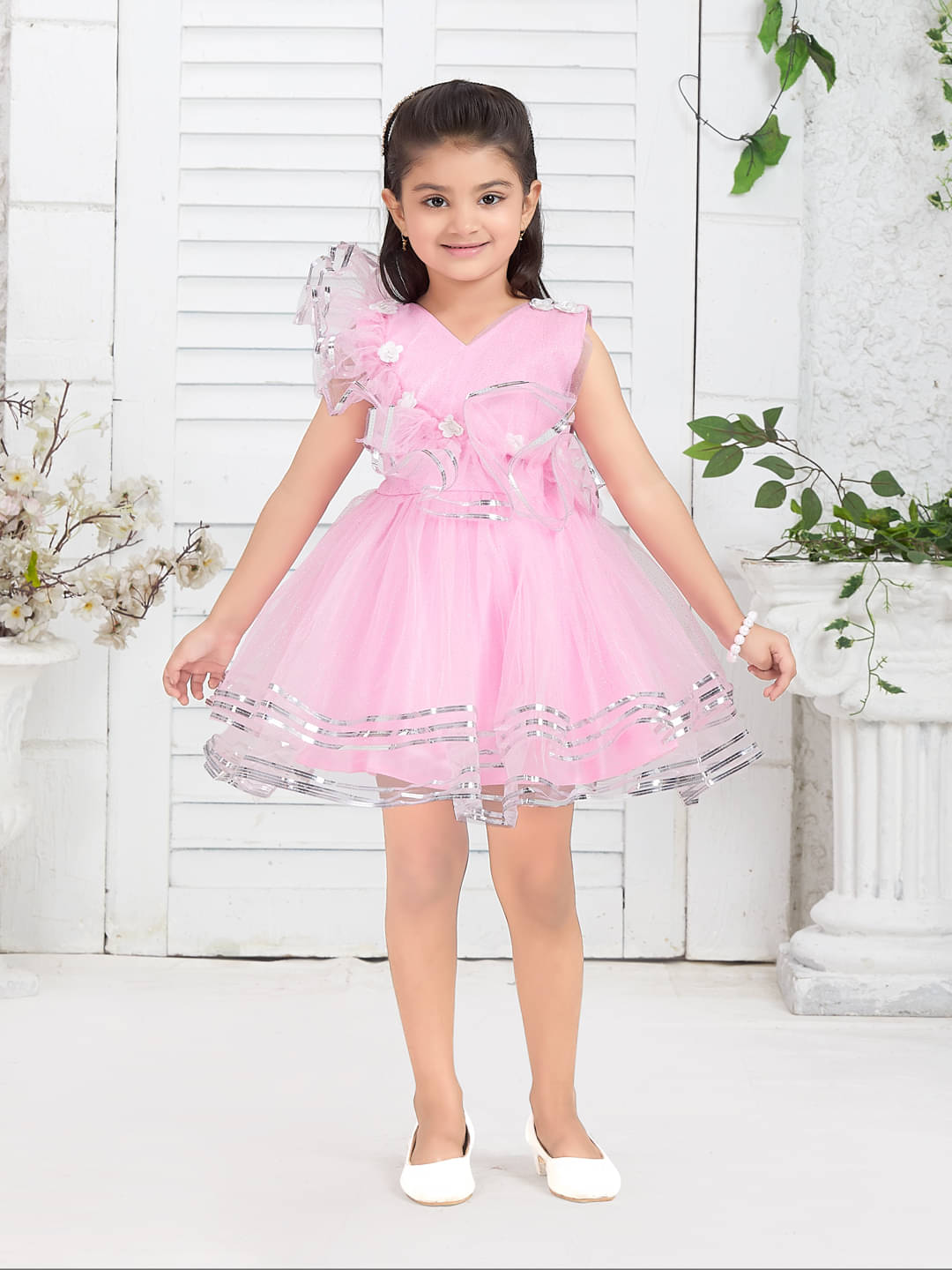 Aarika Net Frock For Girls ( Pack of 1 , Pink ) Aarika Net Frock For Girls ( Pack of 1 , Pink )