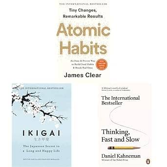     			Atomic Habits: The life-changing million copy bestseller+Thinking, Fast and Slow (Penguin Press Non-Fiction)+Ikigai: The Japanese secret to a long and happy life(Set of 3books)