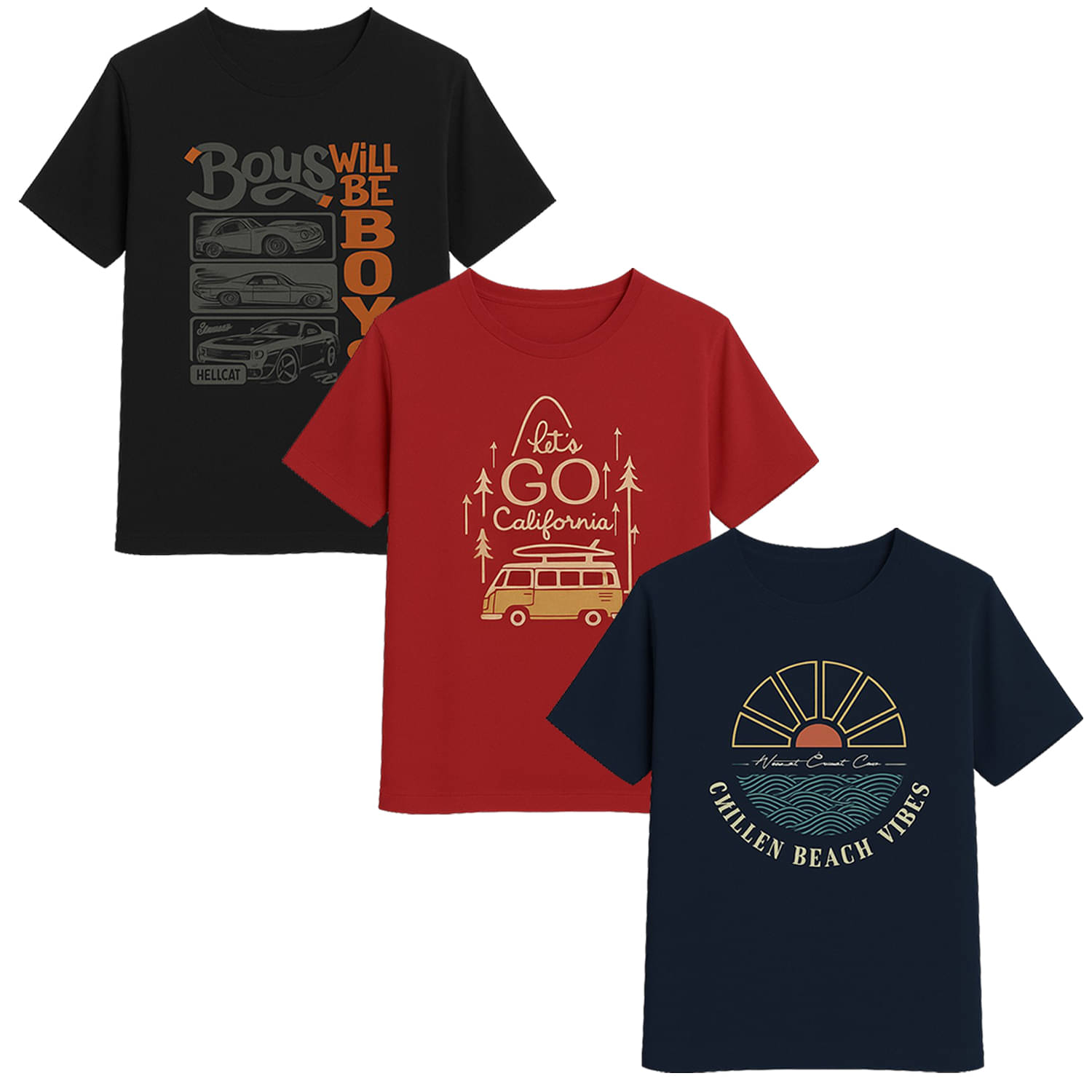     			CUTE TREND Pack of 1 Boys Cotton T-Shirt ( Multicolor 3 )