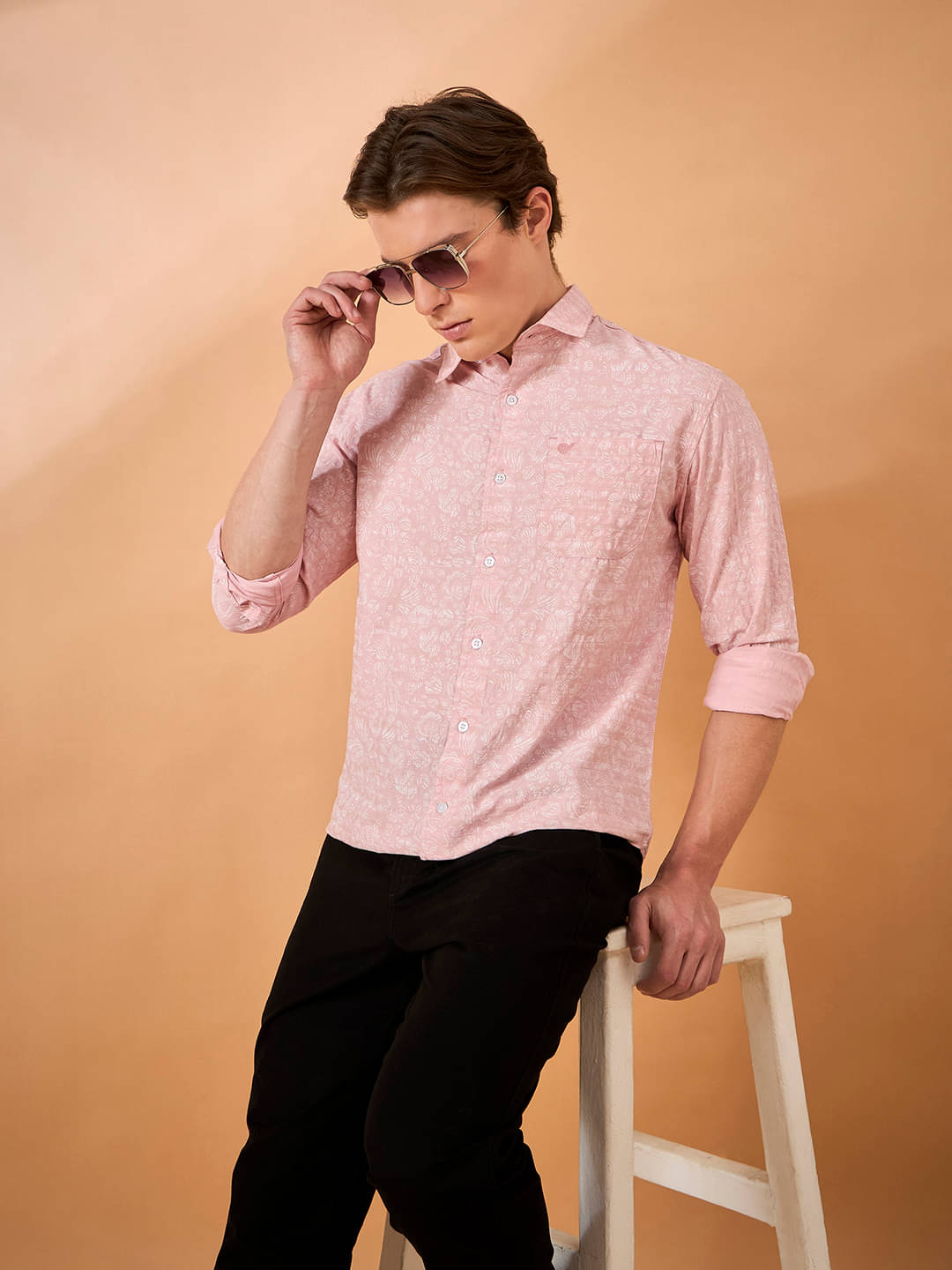     			Club York Cotton Blend Slim Fit Printed Full Sleeves Men's Casual Shirt - Pink ( Pack of 1 )