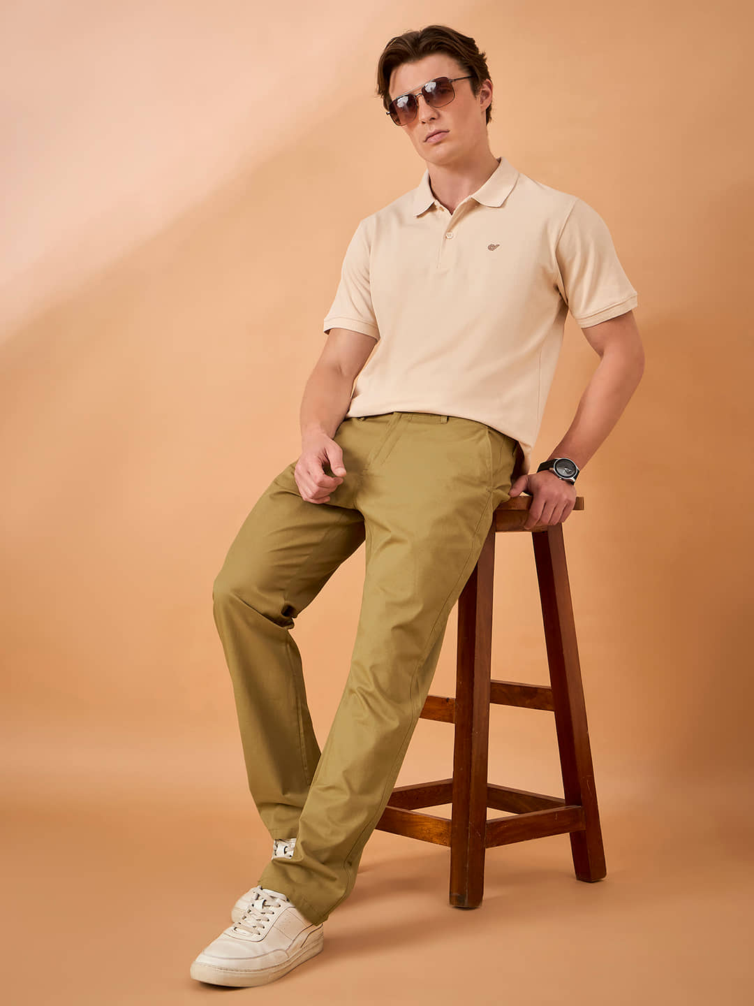 Club York Regular Flat Men's Trouser - Beige ( Pack of 1 ) - Trousers | Buy online on ZillyBuy