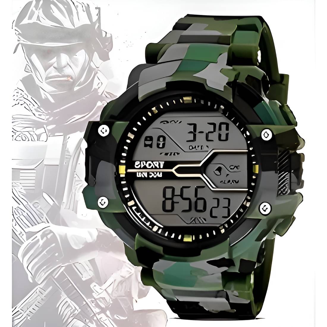     			DECLASSE Green PU Digital Men's Watch