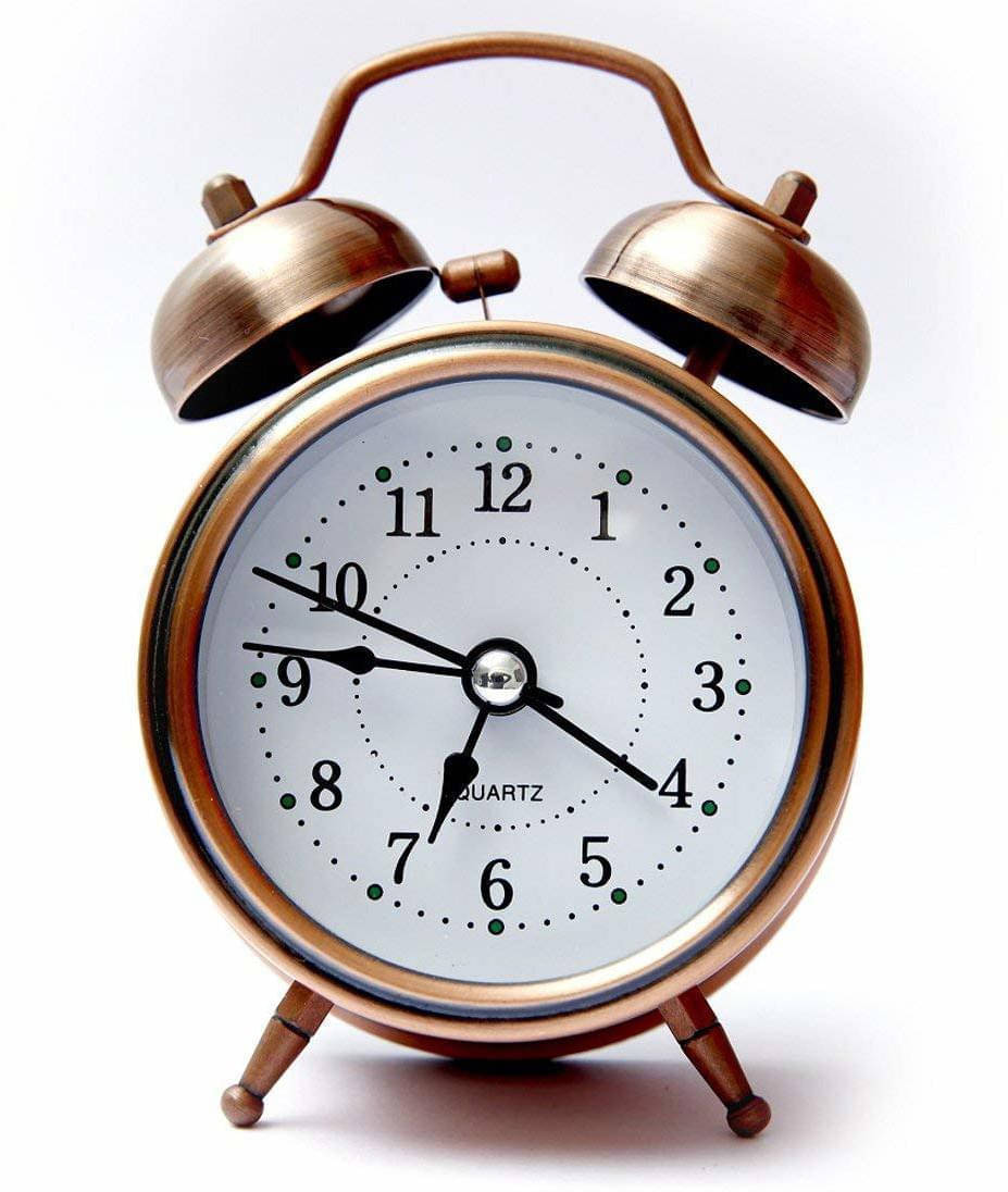     			FITAZA Analog Copper Circular Table Clock - Pack of 1