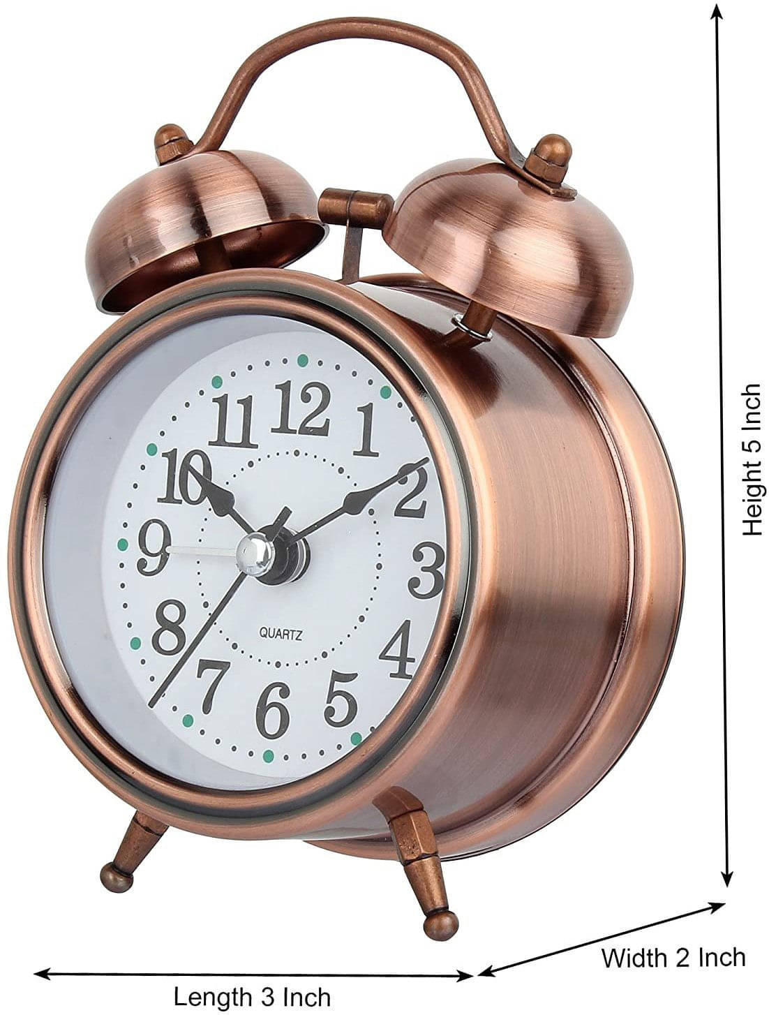     			FIVANIO Analog Copper Circular Table Clock - Pack of 1