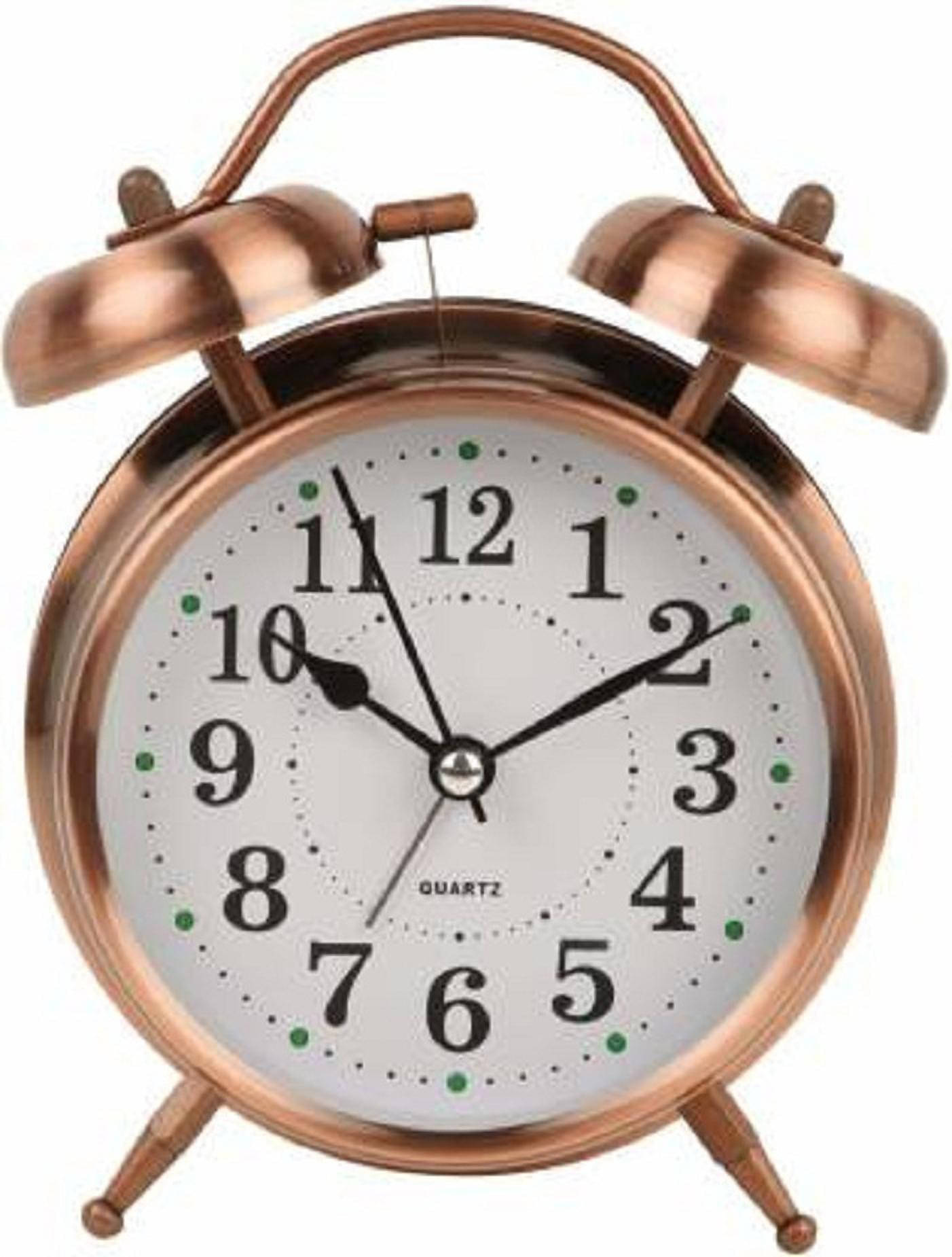     			FIVANIO Analog Copper Circular Table Clock - Pack of 1