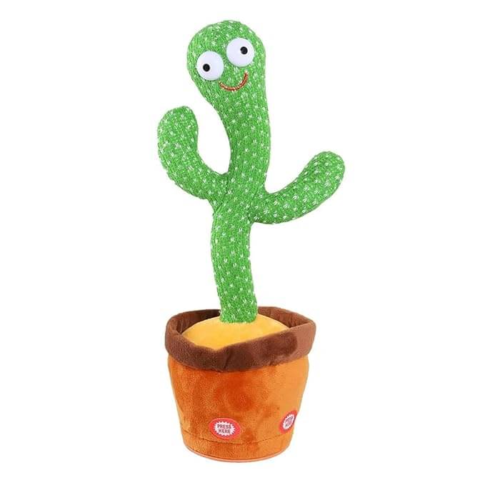     			FREEDY Dancing Cactus Toy + USB Power Cable - Repeats What You Say, Dances, Sings 120 Songs, LED Lights For Kids & Babies - Record Your Message - Home Decoration, Kids Room, Party  (Green)