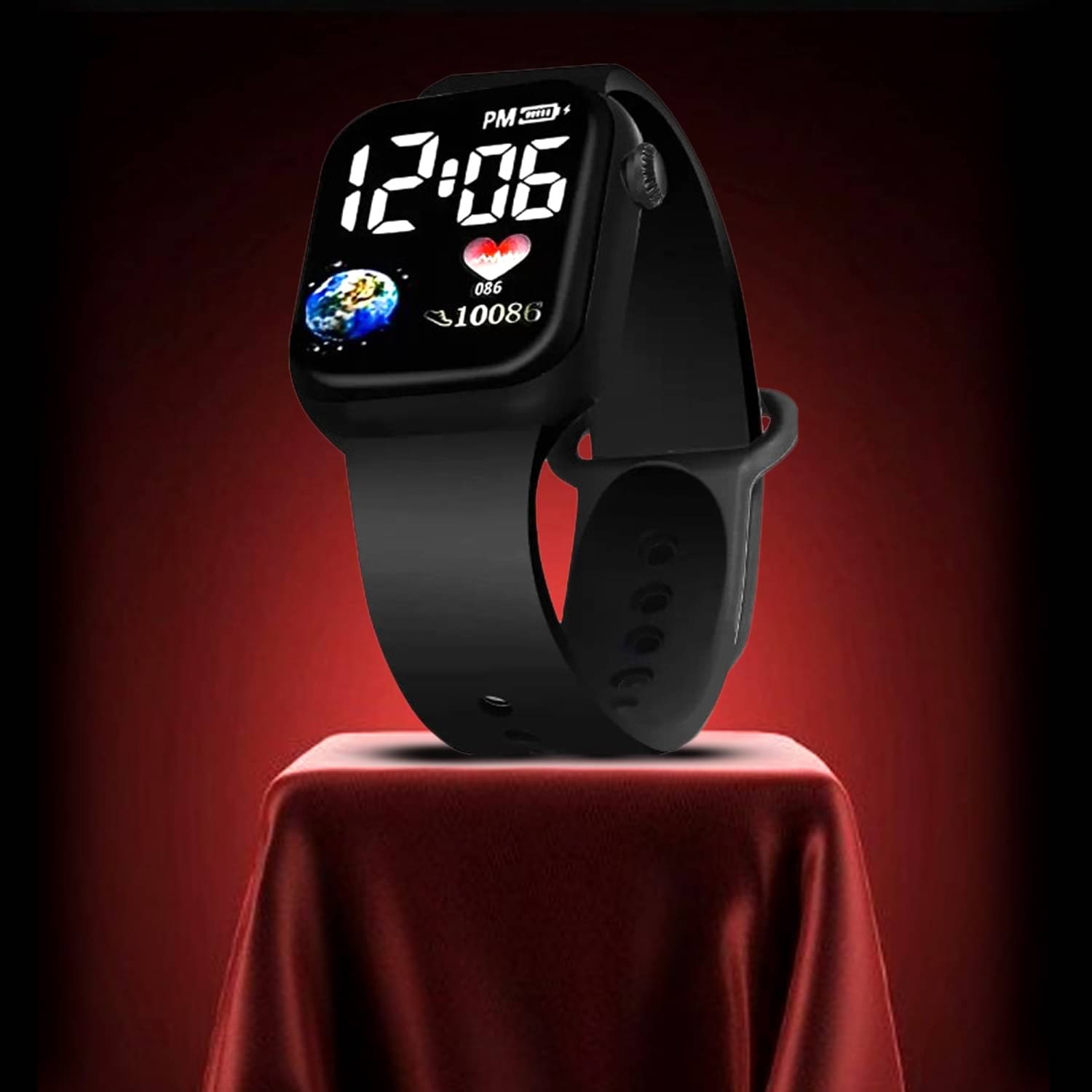     			Fadiso Fashion Black Silicon Analog Men's Watch