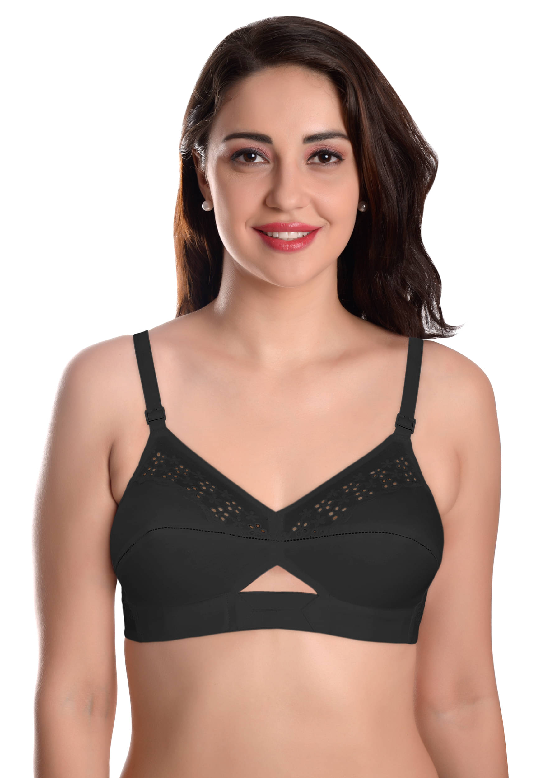 Featherline Pack of 1 Cotton Non Padded Everyday Bra For Women ( Black ) Featherline Pack of 1 Cotton Non Padded Everyday Bra For Women ( Black )