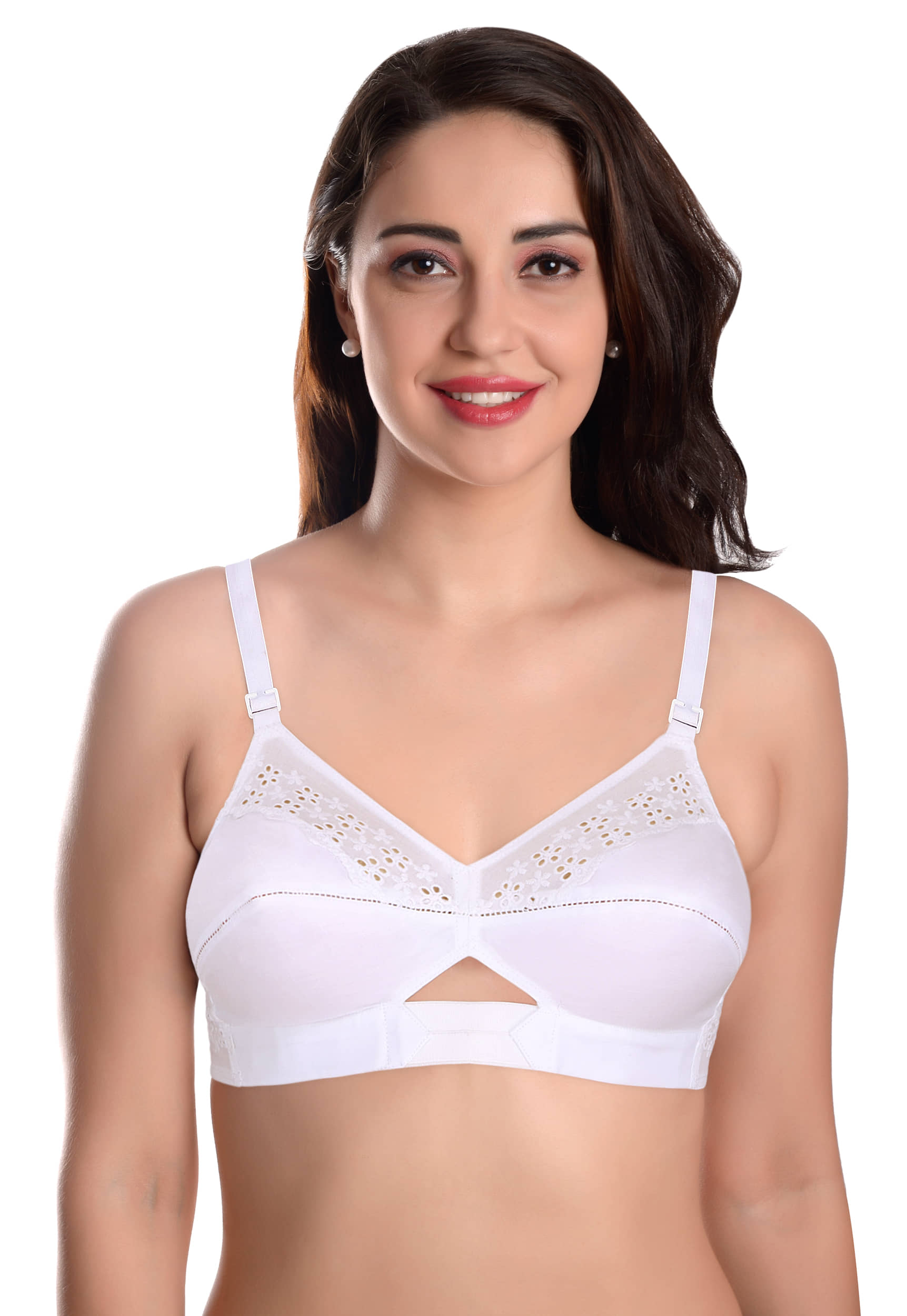 Featherline Pack of 1 Cotton Non Padded Everyday Bra For Women ( White )