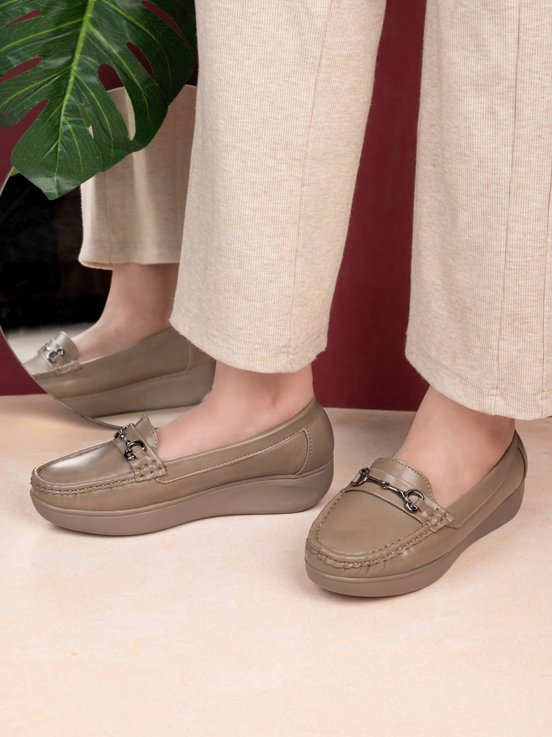     			Fentacia Beige Women's Pumps Heels
